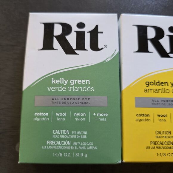 LOT 3  Rit Dye Powder Kelly Green, Yellow & Royal Blue 32 (31.9g) 3-Pack - Picture 4 of 6